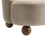 Quillan Performance Velvet Accent Chair in Taupe Walnut
