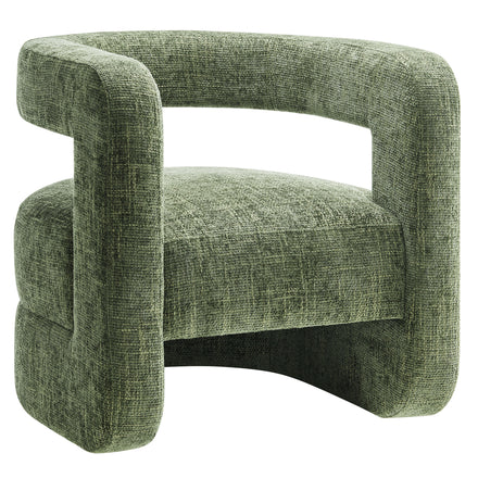 Jaylin Upholstered Chenille Accent Chair in Basil
