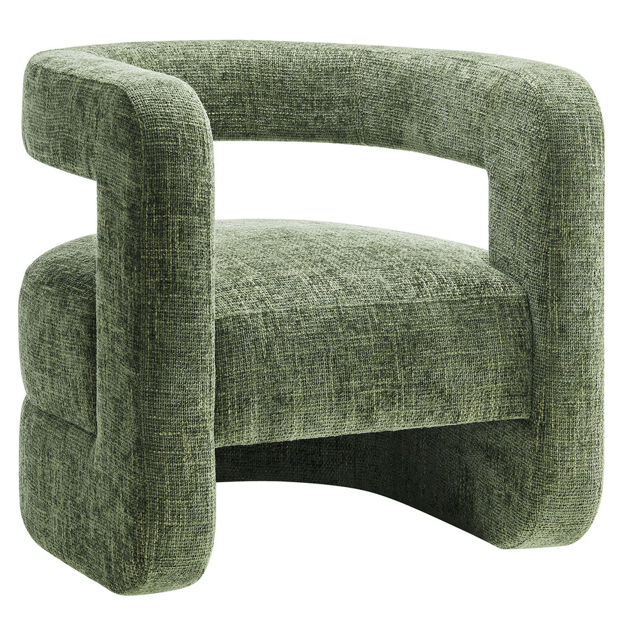 Woodruff Upholstered Chenille Accent Chair in Basil