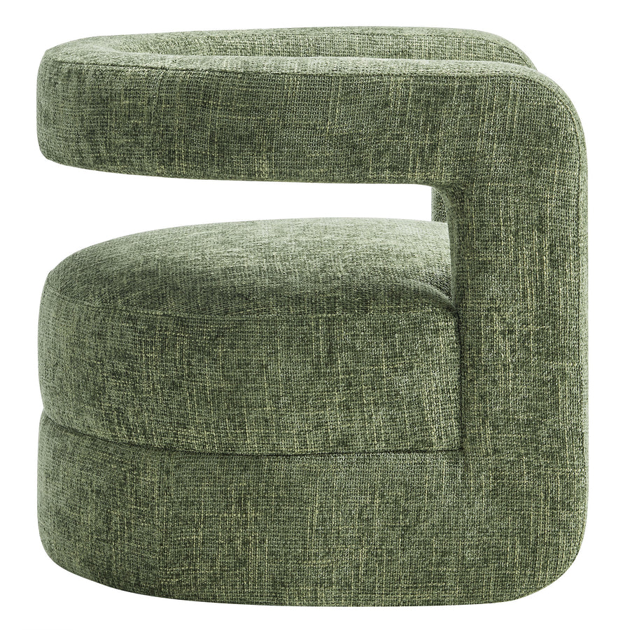 Woodruff Upholstered Chenille Accent Chair in Basil