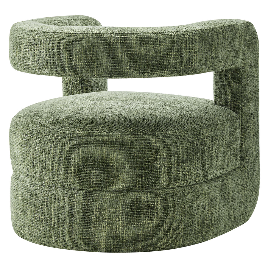 Woodruff Upholstered Chenille Accent Chair in Basil