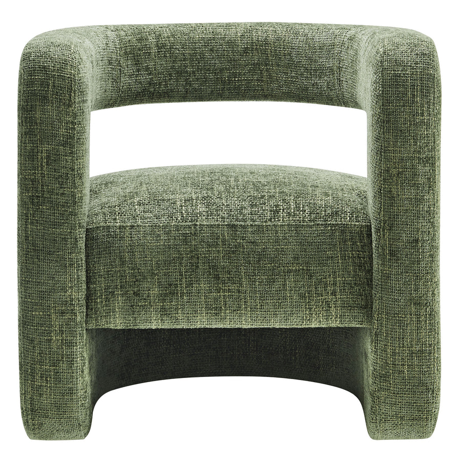 Woodruff Upholstered Chenille Accent Chair in Basil