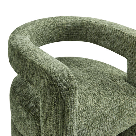 Jaylin Upholstered Chenille Accent Chair in Basil