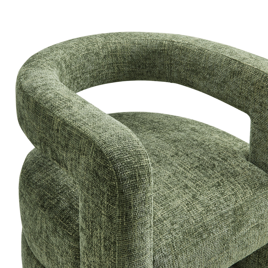 Woodruff Upholstered Chenille Accent Chair in Basil