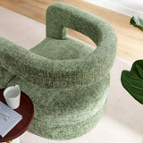 Woodruff Upholstered Chenille Accent Chair in Basil