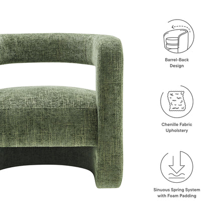 Jaylin Upholstered Chenille Accent Chair in Basil
