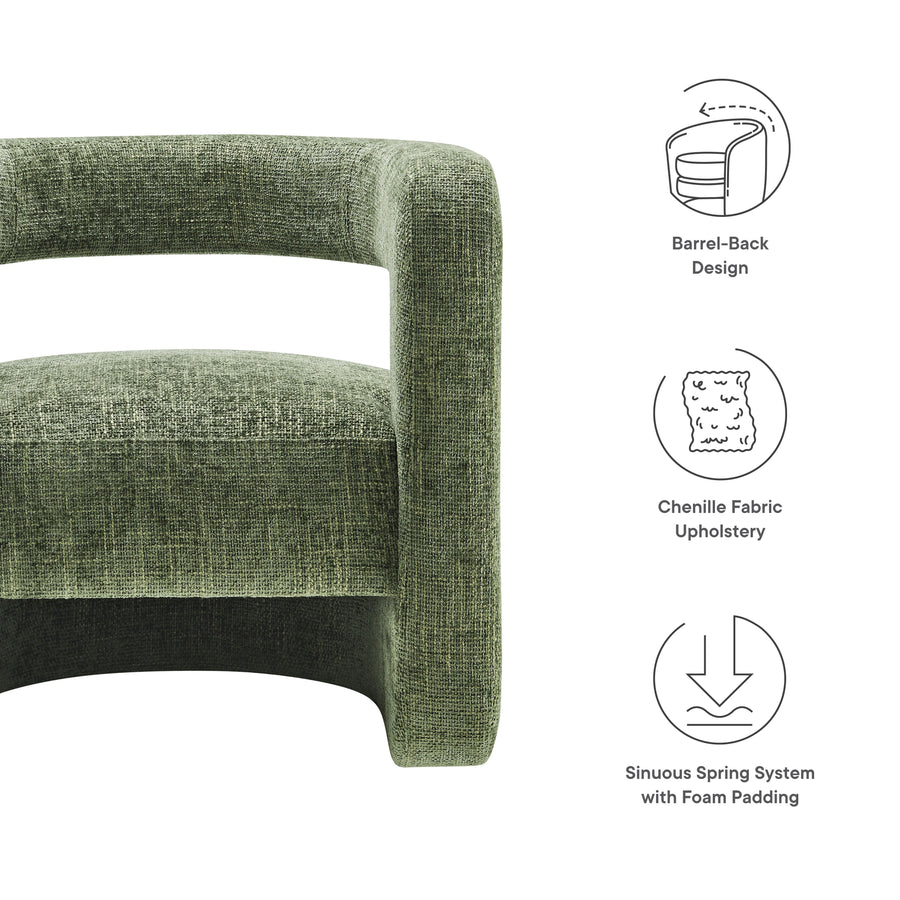 Woodruff Upholstered Chenille Accent Chair in Basil