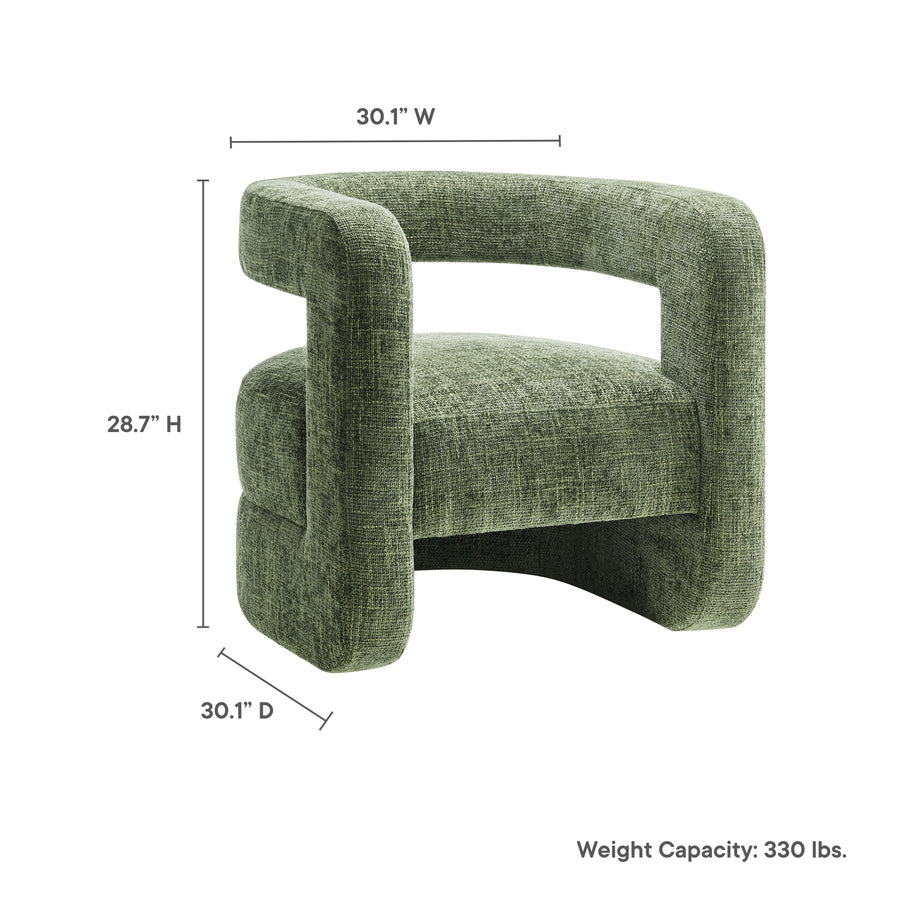 Woodruff Upholstered Chenille Accent Chair in Basil