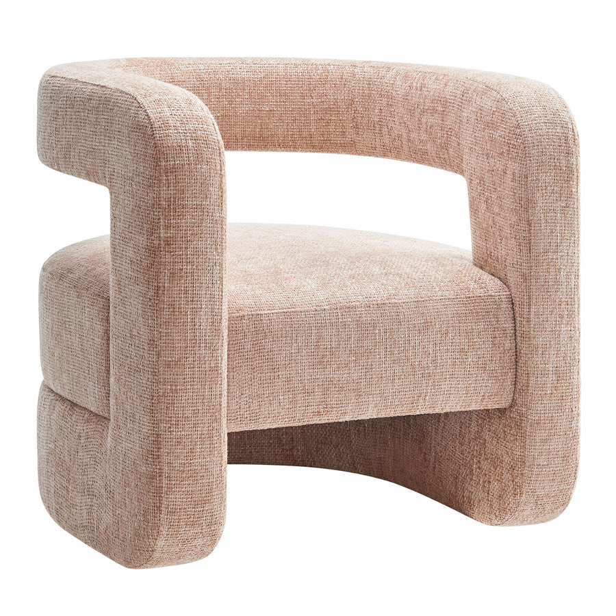 Woodruff Upholstered Chenille Accent Chair in Blush