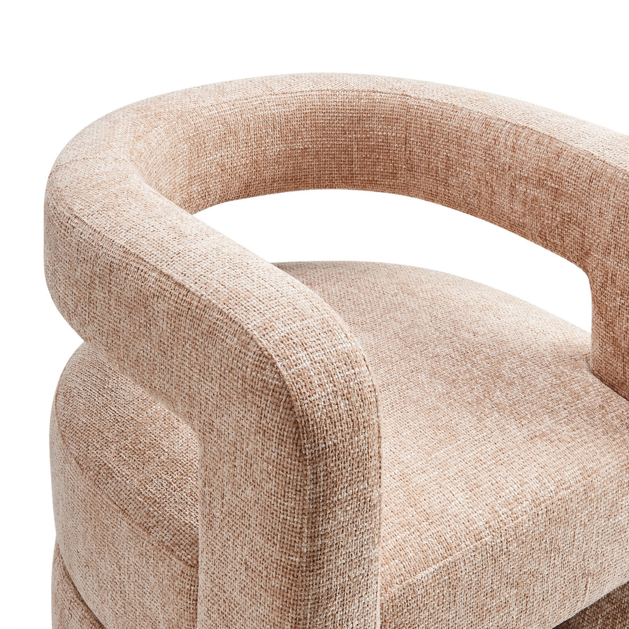 Woodruff Upholstered Chenille Accent Chair in Blush