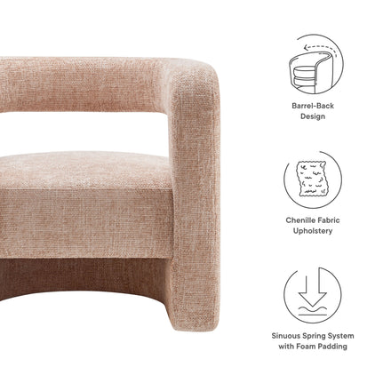 Jaylin Upholstered Chenille Accent Chair in Blush