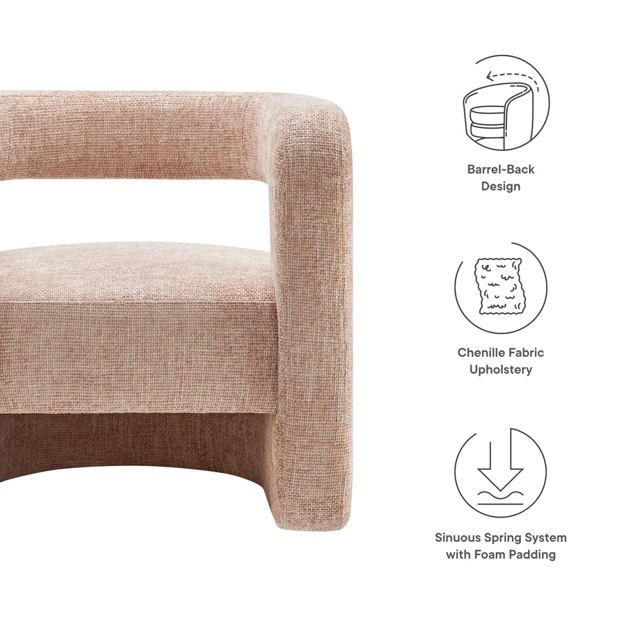 Woodruff Upholstered Chenille Accent Chair in Blush