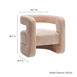Woodruff Upholstered Chenille Accent Chair in Blush
