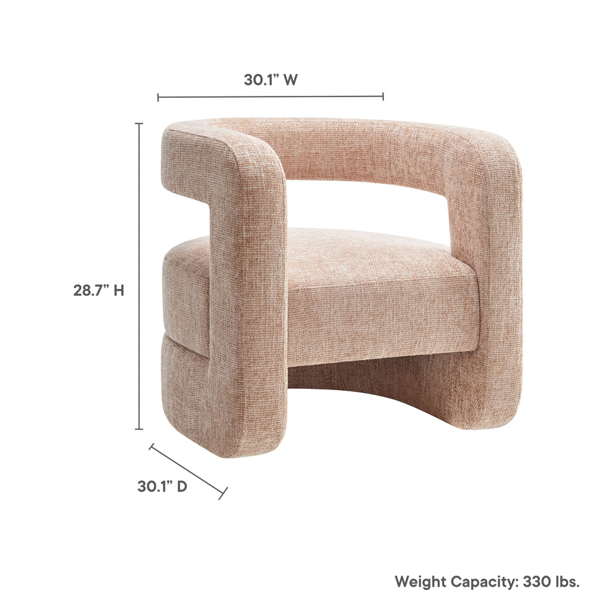 Woodruff Upholstered Chenille Accent Chair in Blush