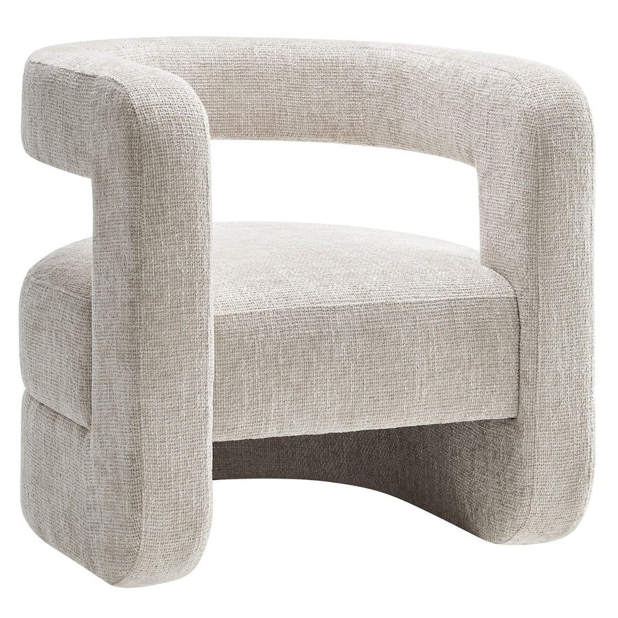 Woodruff Upholstered Chenille Accent Chair in Dove Gray