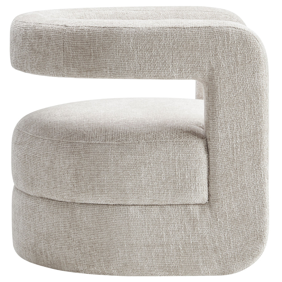 Woodruff Upholstered Chenille Accent Chair in Dove Gray