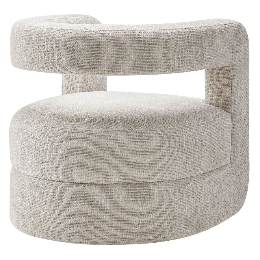 Woodruff Upholstered Chenille Accent Chair in Dove Gray