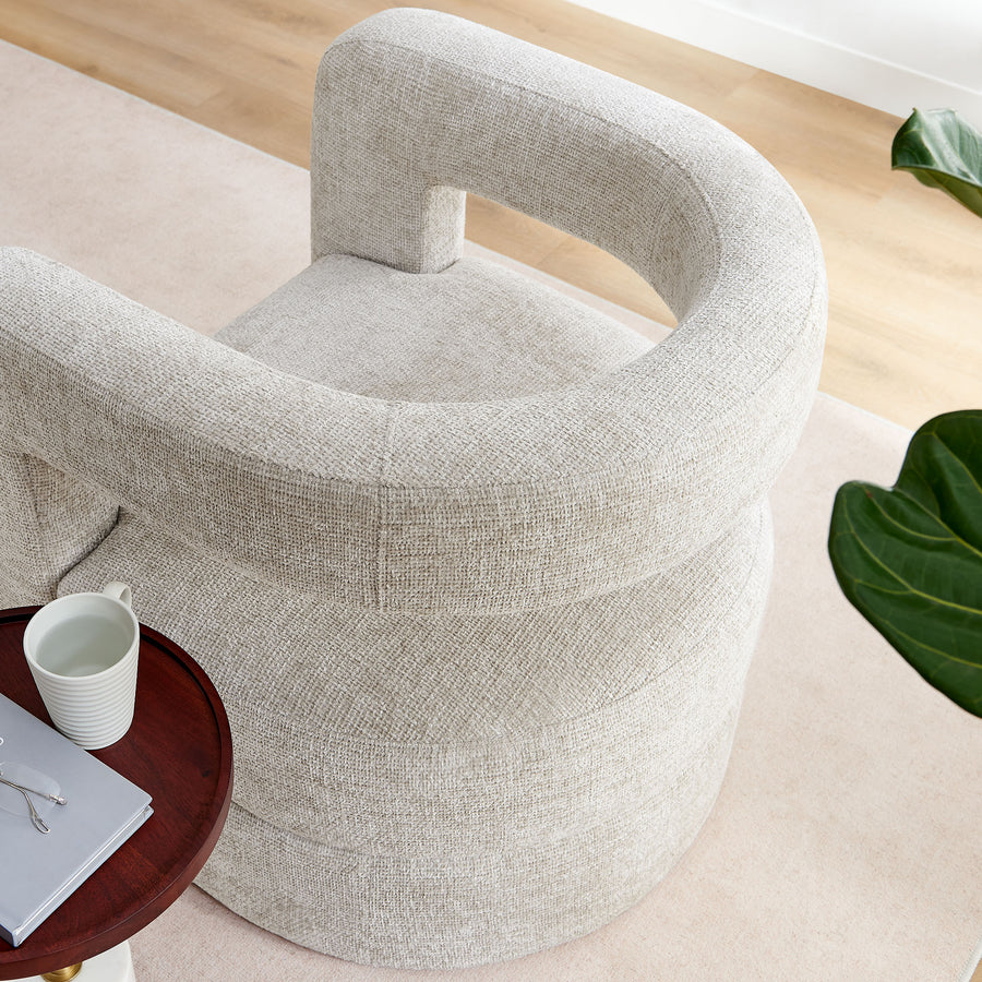 Woodruff Upholstered Chenille Accent Chair in Dove Gray