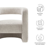 Woodruff Upholstered Chenille Accent Chair in Dove Gray