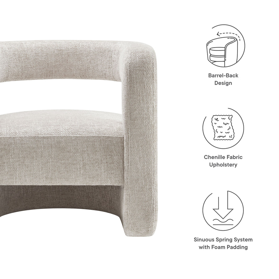 Woodruff Upholstered Chenille Accent Chair in Dove Gray