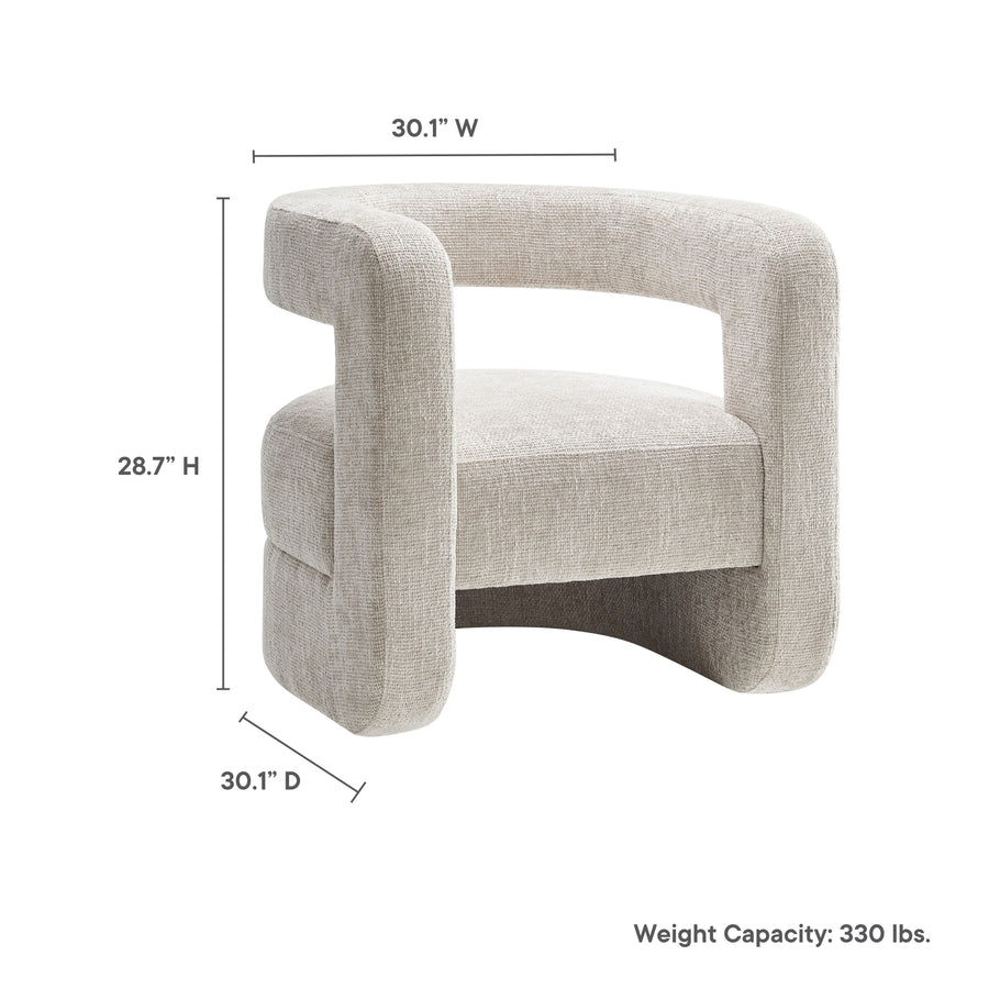 Woodruff Upholstered Chenille Accent Chair in Dove Gray
