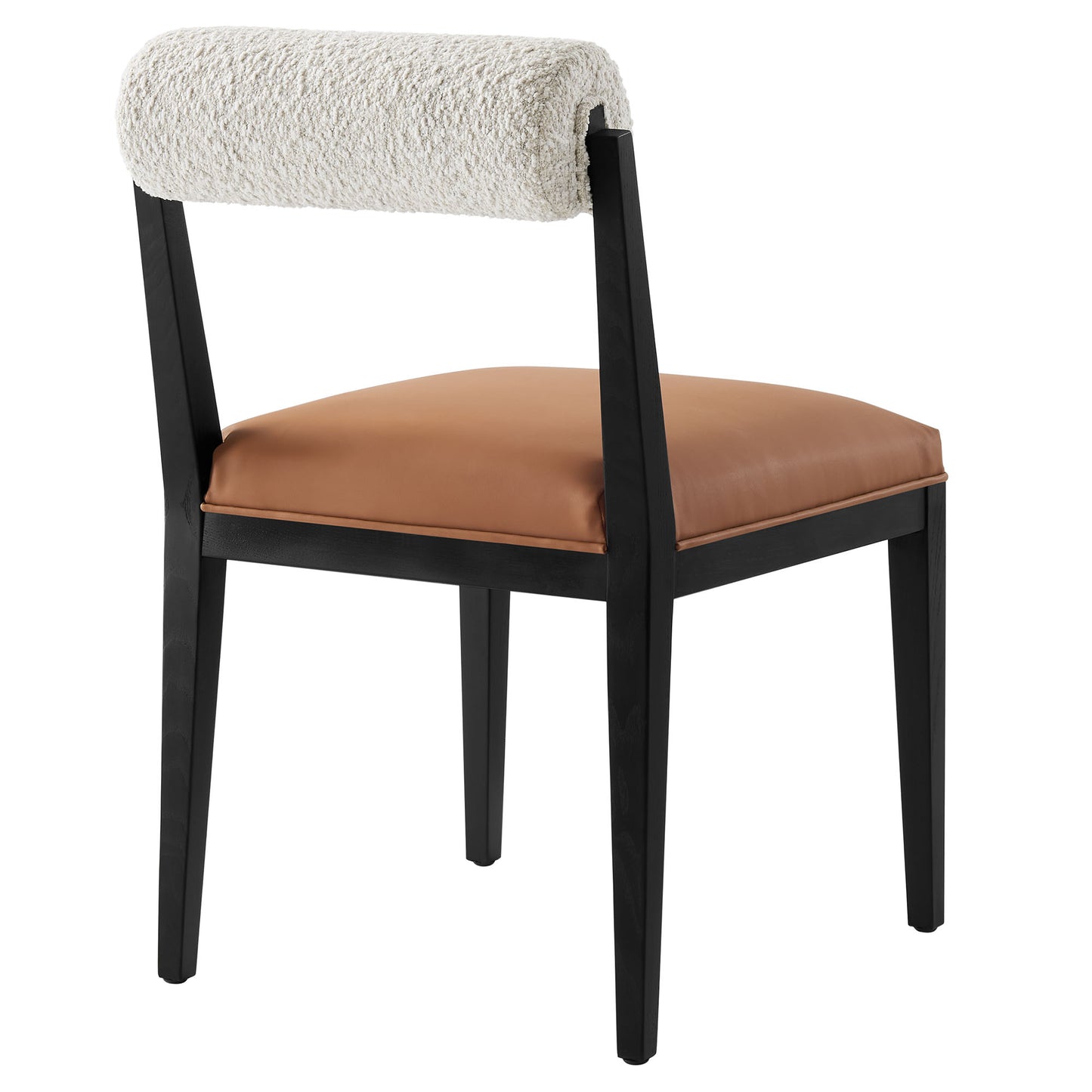 Kai Boucle and Vegan Leather Dining Chair by Furniture For America