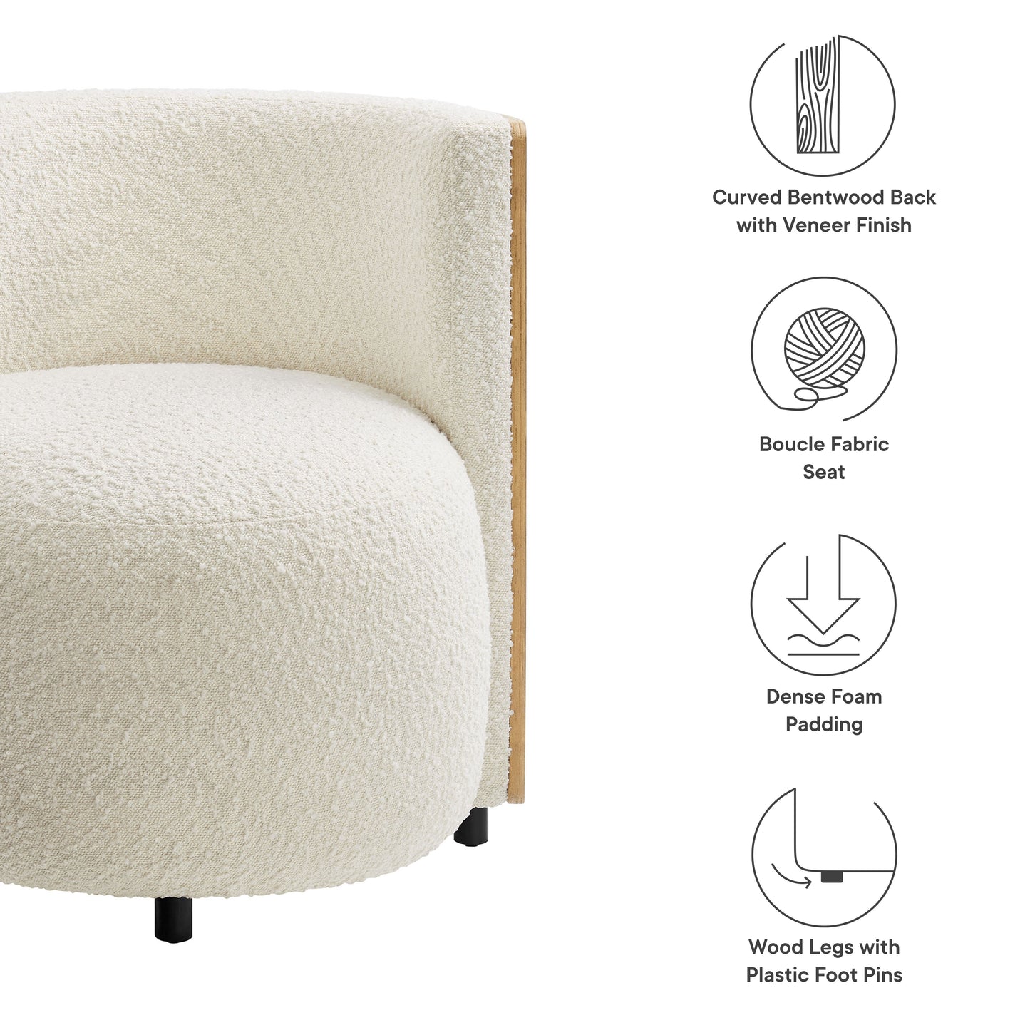 Solis Boucle Accent Chair by Furniture For America