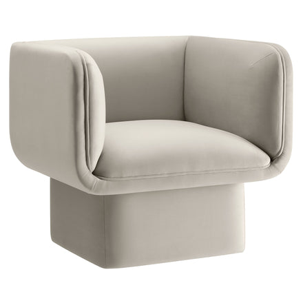 Tate Performance Velvet Accent Chair in Almond