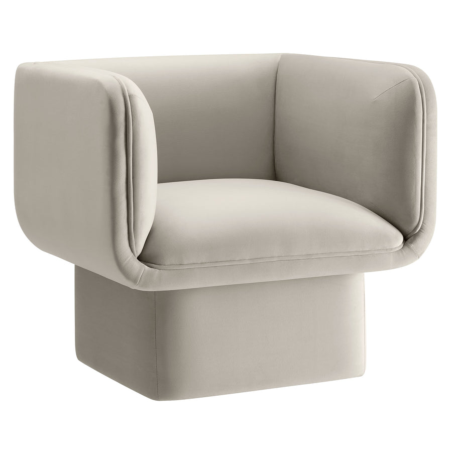 Roskilde Performance Velvet Accent Chair in Almond