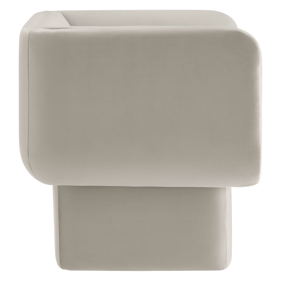 Roskilde Performance Velvet Accent Chair in Almond