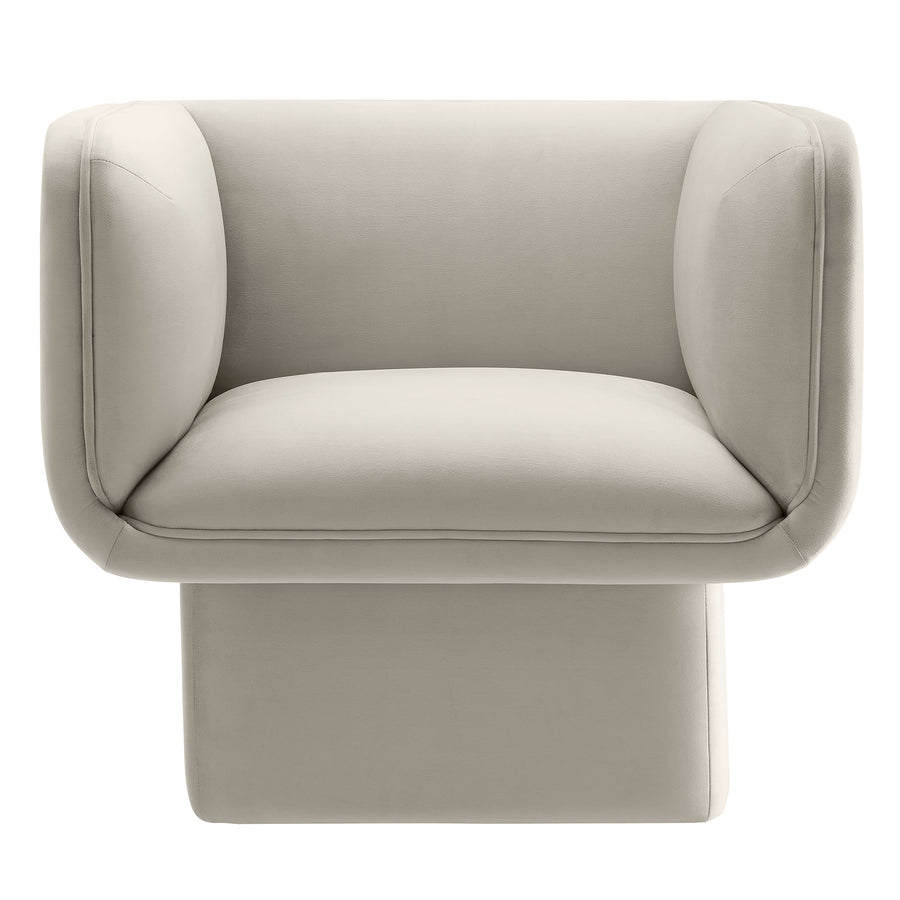 Roskilde Performance Velvet Accent Chair in Almond