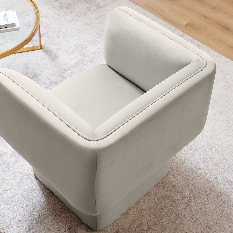 Roskilde Performance Velvet Accent Chair in Almond