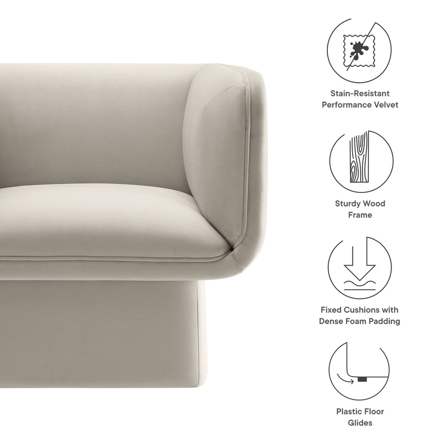Roskilde Performance Velvet Accent Chair in Almond