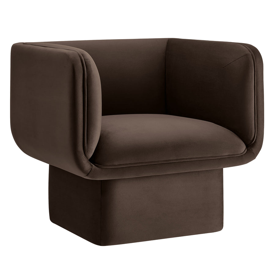 Roskilde Performance Velvet Accent Chair in Chocolate Brown