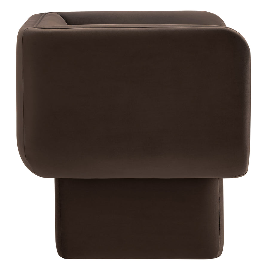 Roskilde Performance Velvet Accent Chair in Chocolate Brown
