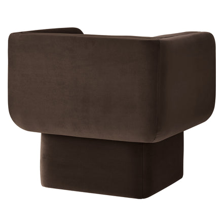 Tate Performance Velvet Accent Chair in Chocolate Brown