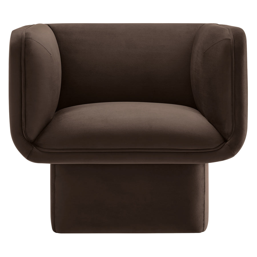 Roskilde Performance Velvet Accent Chair in Chocolate Brown