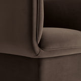 Roskilde Performance Velvet Accent Chair in Chocolate Brown