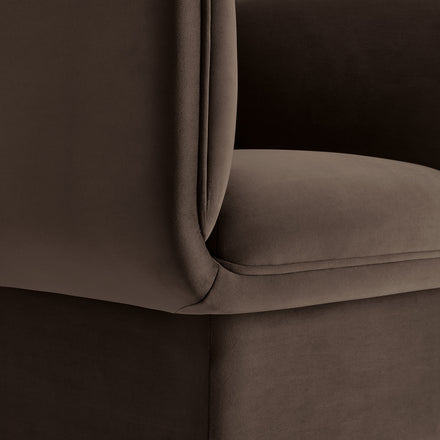 Tate Performance Velvet Accent Chair in Chocolate Brown