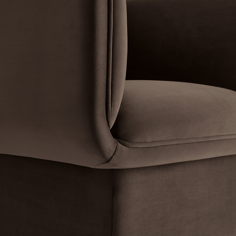 Roskilde Performance Velvet Accent Chair in Chocolate Brown