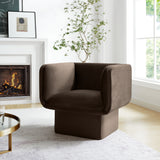 Roskilde Performance Velvet Accent Chair in Chocolate Brown