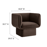 Roskilde Performance Velvet Accent Chair in Chocolate Brown