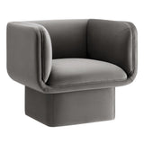 Roskilde Performance Velvet Accent Chair in Storm Gray
