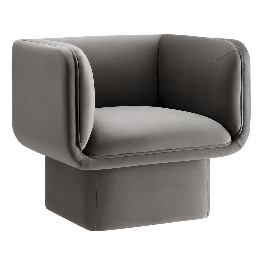 Roskilde Performance Velvet Accent Chair in Storm Gray