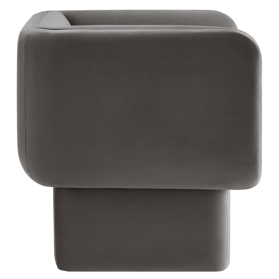 Roskilde Performance Velvet Accent Chair in Storm Gray