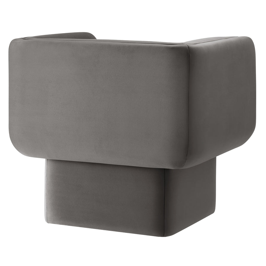 Roskilde Performance Velvet Accent Chair in Storm Gray