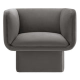 Roskilde Performance Velvet Accent Chair in Storm Gray