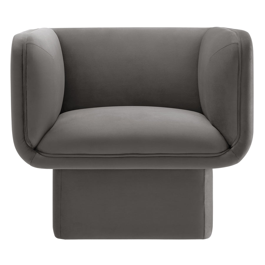 Roskilde Performance Velvet Accent Chair in Storm Gray