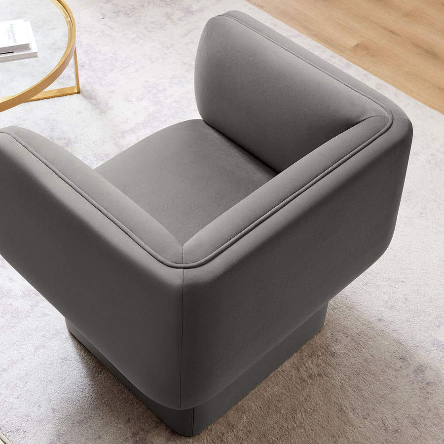 Roskilde Performance Velvet Accent Chair in Storm Gray