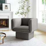 Roskilde Performance Velvet Accent Chair in Storm Gray